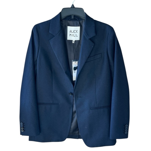 Alex Mill New w Tag XS Soho Wool Blend Blazer in Dark Navy - Picture 11 of 11
